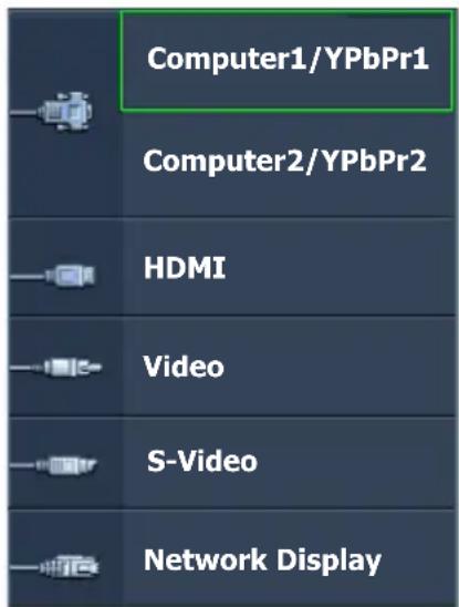 Computer1/YPbPr1 Computer2/YPbPr2 HDMI Video S-Video Network Display