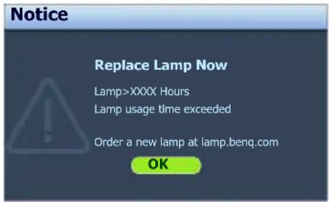 BENQ MX717 - Timing of replacing the lamp - 4