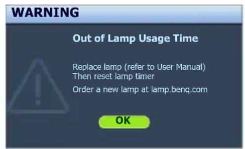 BENQ MX717 - Timing of replacing the lamp - 5