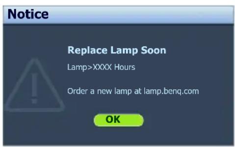 BENQ MX717 - Timing of replacing the lamp - 3