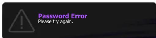 Password Error Please try again.