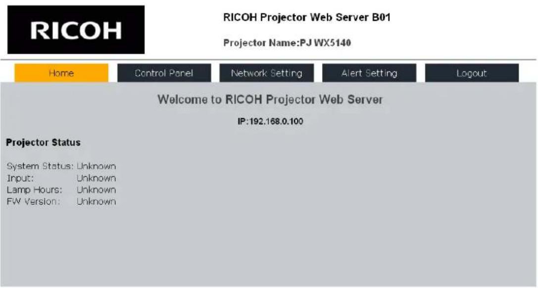 RICOH PJ WX5140 - -FW Version: - 1