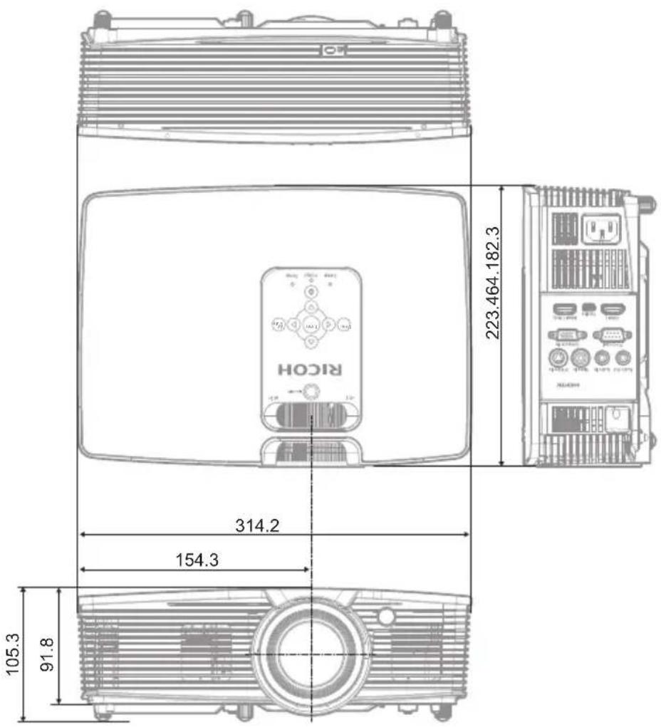 RICOH PJ HDC5420 - Cabinet Dimensions - 1