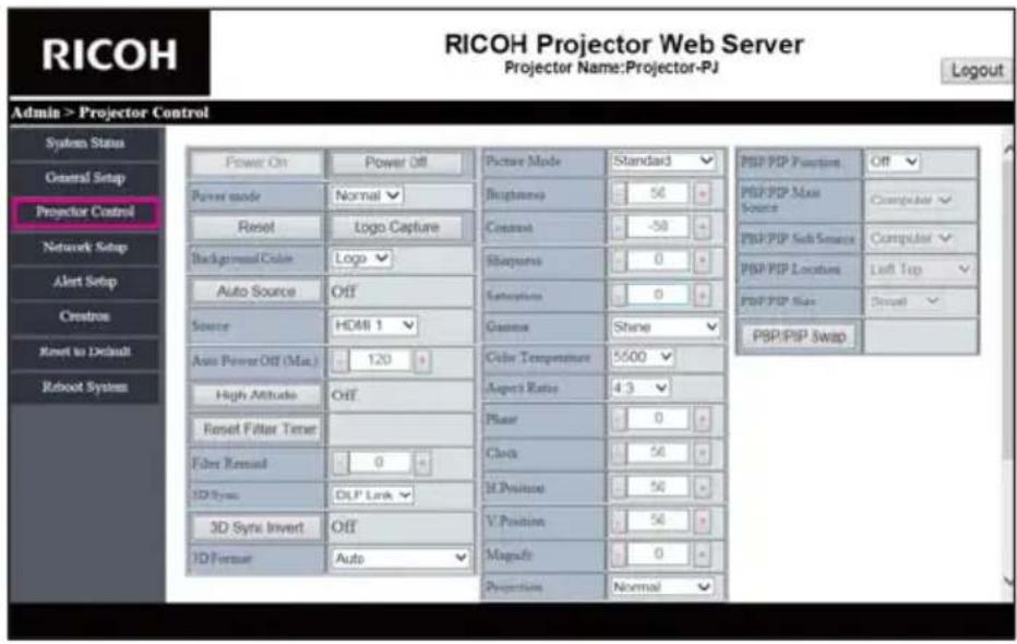 RICOH PJ WXL5670 - Projector Control - 1