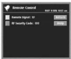 Remote Control MAY 9 SIN 1057.com Remote Signal: RF Reset RF Security Code: 000 Help