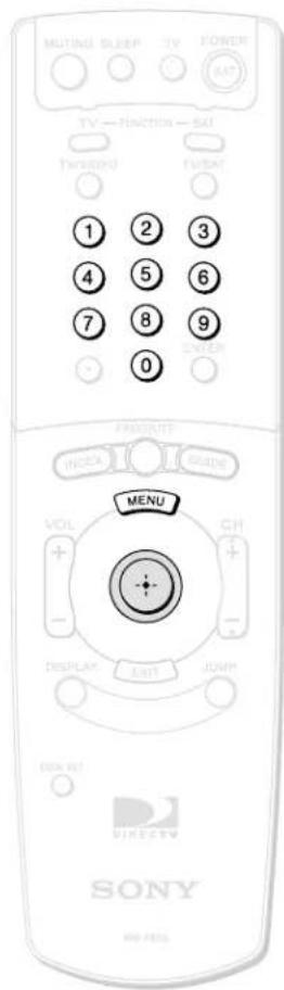 MUTINU SLEEP TV POWER SAT TV — FUNCTION — SKI TWOODAY DUSAT 1 2 3 4 5 6 7 8 9 0 FROCCUT INDEX GUIDE MENU VOL + - DISPLAY EXIT JOHP RESET DIRECTW SONY MIN FEDS
