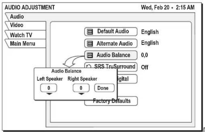 SONY SAT-B65A - Adjusting audio balance - 1