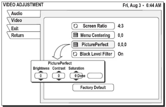 SONY SAT-A65A - Adjusting video - 1