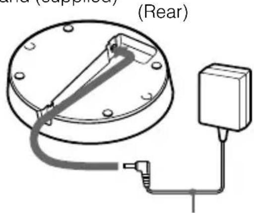SONY TMR-BT10A - Connect the supplied AC power adaptor with the battery charging stand. - 1
