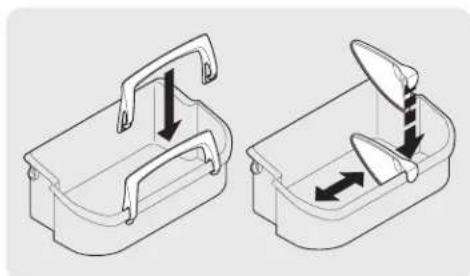 Two technical illustrations of a container with arrows indicating movement or force, no text or symbols present.