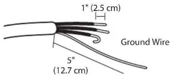 1" (2.5 cm) Ground Wire 5" (12.7 cm)