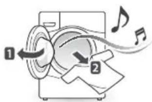 Diagram illustrating sound recording process with labeled parts 1 and 2, showing directional arrows and musical notes