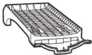 Line drawing of a rectangular metal tray or container with internal grid pattern (no text or symbols)