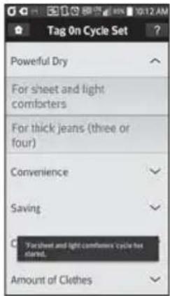 Tag On Cycle Set Powerful Dry For sheet and light comforters For thick jeans (three or four) Convenience Saving For sheet and light comfortable cycle has started. Amount of Clothes
