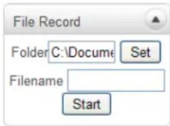 File Record Folder C:\Docume Set Filename Start
