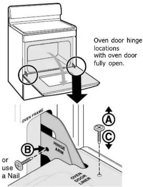 Crosley CRE3530PB - To remove oven door - 1