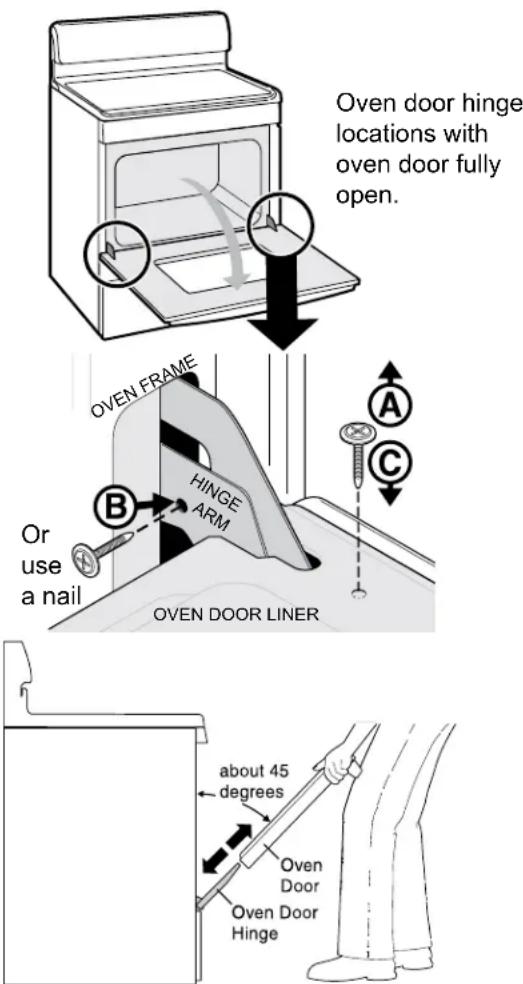 Crosley CRE3580QS - To remove oven door - 1