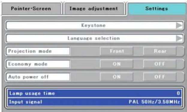 Elmo iP-40 - Select [Keystone] with the SCROLL ▼ button - 2