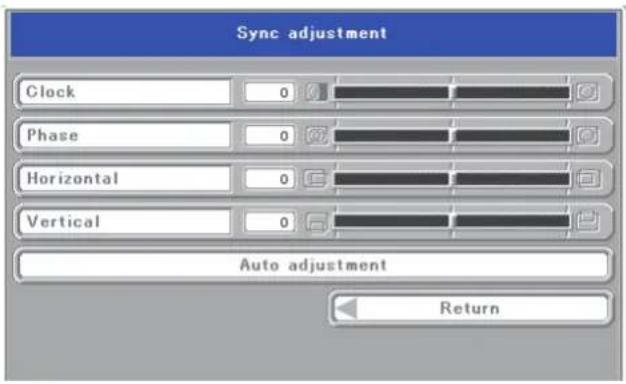Elmo iP-40 - Sub menu: Sync adjustment - 1