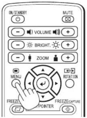 Elmo iP-40 - Press the MENU button and display the menu - 1