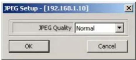 JPEG Setup - [192.168.1.10] JPEG Quality Normal OK Cancel