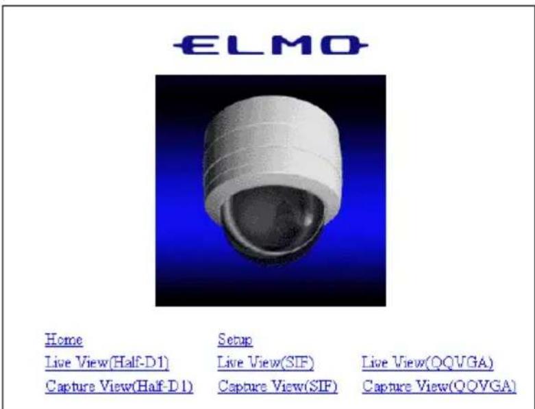 ELMO Home Live View(Half-D1) Capture View(Half-D1) Setup Live View(SIF) Capture View(SIF) Live View(OQVGA) Capture View(OQVGA)