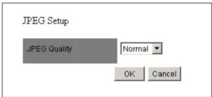 JPEG Setup JPEG Quality Normal OK Cancel