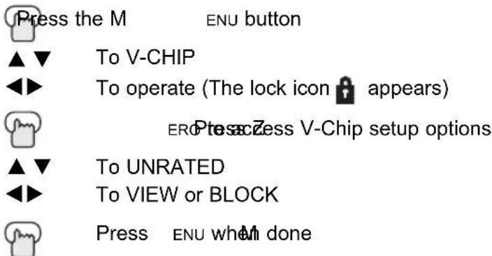 JVC HD-P70R1U - Directions to Block Unrated Programs - 1