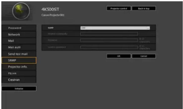 CANON REALiS 4K500ST Pro AV - SNMP Settings [SNMP] - 1
