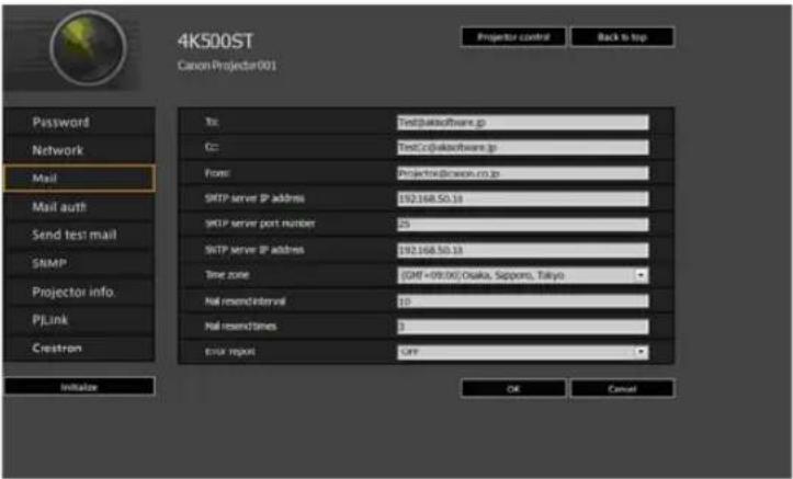 CANON REALiS 4K500ST Pro AV - Setting Up Email [Mail] - 1