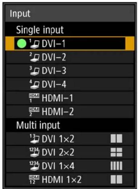 CANON REALiS 4K500ST Pro AV - Press the INPUT button to display the window shown below. - 2