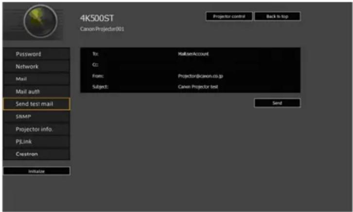 CANON REALiS 4K500ST Pro AV - Sending a Test Mail [Send test mail] - 1