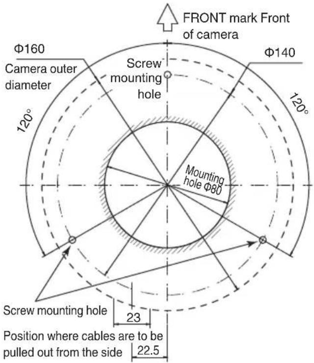 JVC VN-H657WPU - Ceiling mounting hole [Unit: mm] - 1