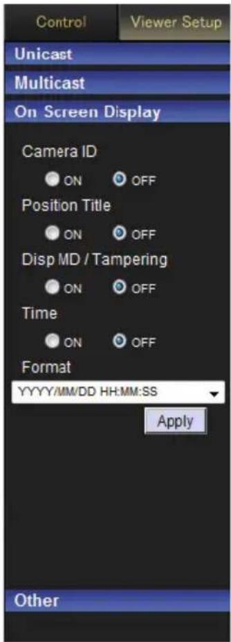 JVC VN-H657WPU - [On Screen Display] Settings - 1