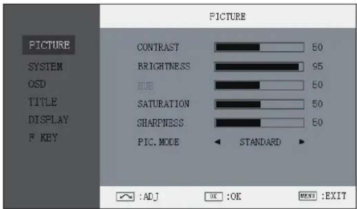 JVC DT-X71C - Picture Settings Submenu - 1