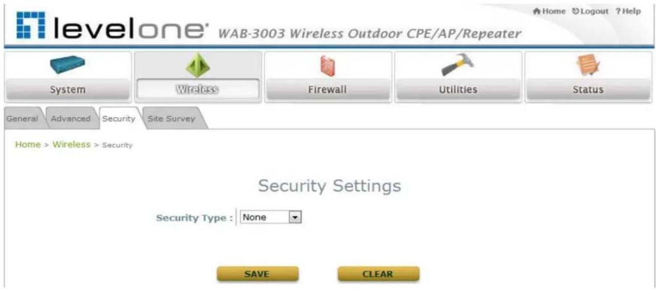 LEVELONE WAB-3003 - Security Settings - 1