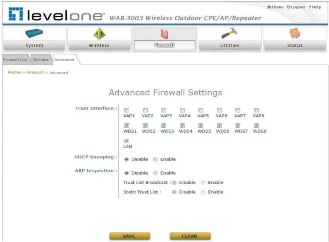 LEVELONE WAB-3003 - Advanced Firewall Settings - 1