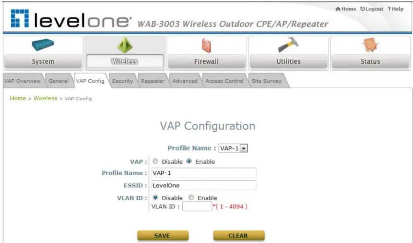 LEVELONE WAB-3003 - VAP Configuration - 1