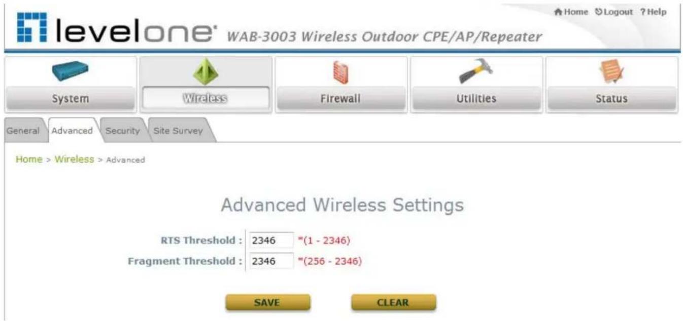 LEVELONE WAB-3003 - Advanced Wireless Settings - 1