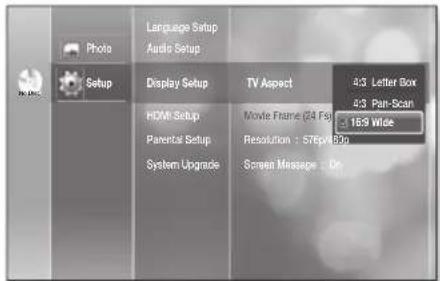 SAMSUNG HT-BD2ST - SETTING UP THE VIDEO DISPLAY/OUTPUT OPTIONS - 2