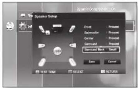 SAMSUNG HT-BD2ST - Setting the Speaker Mode - 3