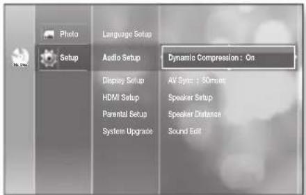 SAMSUNG HT-BD2ST - SETTING UP THE AUDIO OPTIONS - 1