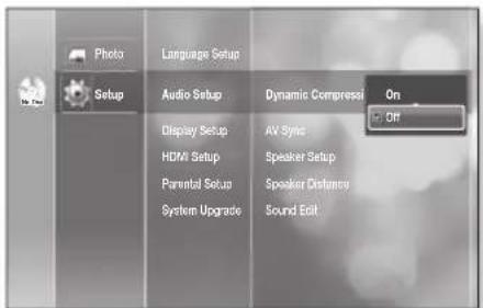 SAMSUNG HT-BD2ST - SETTING UP THE AUDIO OPTIONS - 2