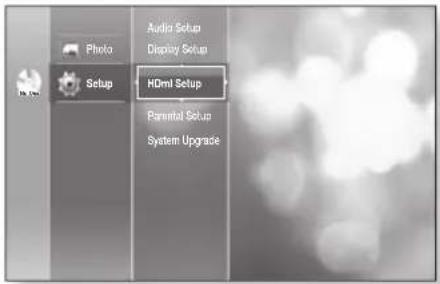 SAMSUNG HT-BD2ST - SETTING UP THE HDMI SETUP OPTIONS - 1