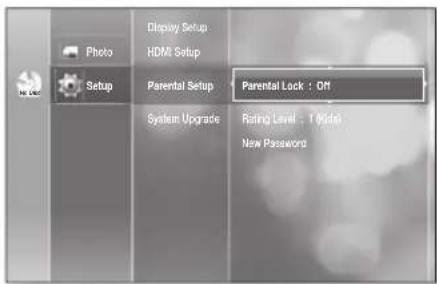 SAMSUNG HT-BD2ST - SETTING UP THE PARENTAL LOCK - 4