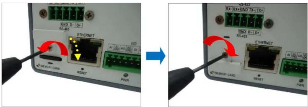GND D- D+ RS-485 ETHERNET IO AI AD DI MEMORY CARD RESET PWR RS-422 RX-RX+ GND TX-TX+ GND D- D+ RS-485 ETHERNET MEMORY CARD RESET PWR