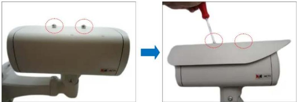 ACTi B49 - Step 2: Attach the Sunshield - 1