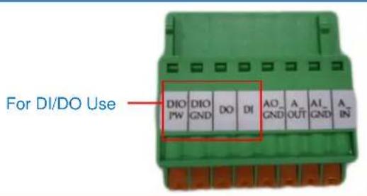 For DI/DO Use DIO PW DIO GND DO DI AO_ GND A_ OUT AI_ GND A_ IN