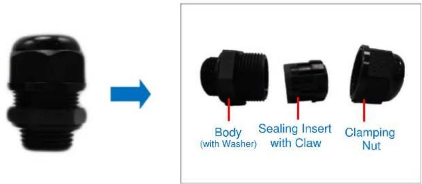 Body (with Washer) Sealing Insert with Claw Clamping Nut