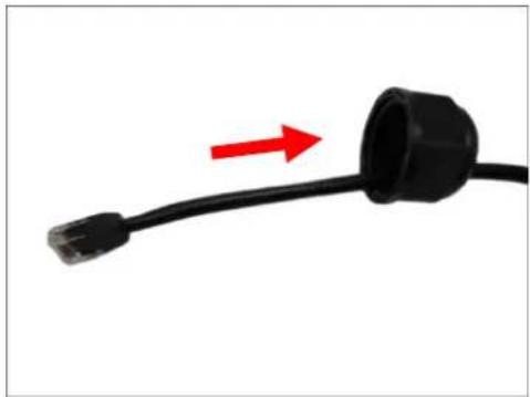 ACTi I910 - Insert the clamping nut through the Ethernet cable. - 1